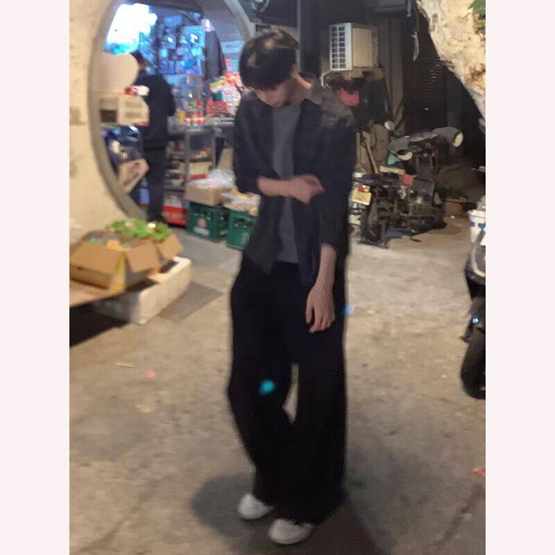 条纹衬衫男新款美式潮牌复古宽松休闲长袖衬衣513CS1565P38,女装衬衫,星座513