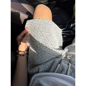 小香风针织短裤男夏黑白斑马纹裤子宽松休闲五分裤513DK1335P25,帆布鞋搭配小西服图片