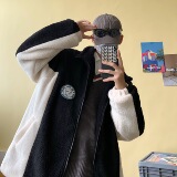 冬季港风颗粒绒外套男女羊羔毛摇粒绒立领棉衣外套711MY215P95，男装棉衣，星座513