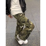 蛇纹迷彩牛仔裤男女穿搭显瘦裤子美式高街直筒微喇裤513CK046P39，商品下架区，星座513