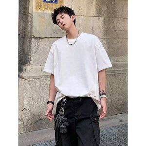 日系简约慵懒潮流短袖t恤男夏新潮流拼接513DX197P28图片