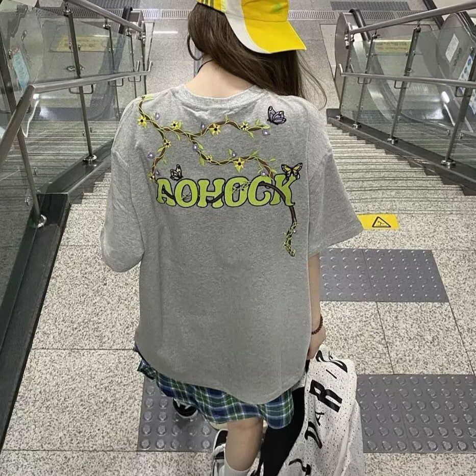 短袖t恤男潮牌夏季宽松五分袖新款印花上衣513DX483P30,男装T恤,星座513