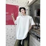 重磅重工夏季垫肩短袖T恤慵懒风日系513DT1549P47，女装T恤，星座513