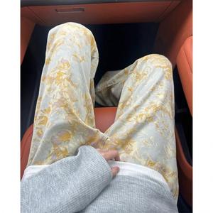扎染提花微喇牛仔裤男款美式风裤子潮牌柳叶弯刀长裤513CK301P36