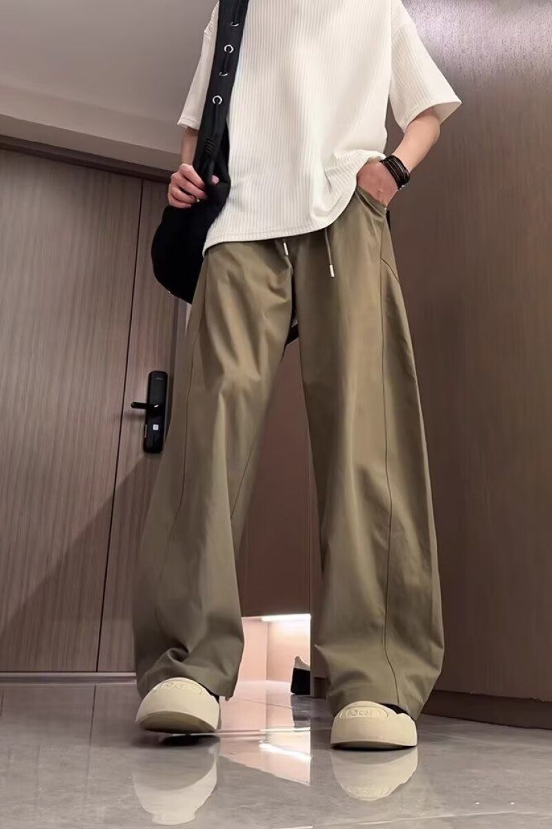 夏季新款美式斜切休闲裤男女潮牌弯刀裤大码冰丝513CK1579P37,女装休闲裤,星座513