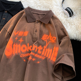 夏季新款水洗做旧PL衫男女短t袖印花宽松美潮男2309P50514-7，男装Polo衫，星座513