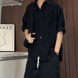冰丝七分袖衬衫男夏薄款凉感透气短袖衬衣513DX1398P26图片