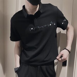 夏季刺绣短袖polo衫男潮牌翻领半袖体恤新夏潮流T恤513PL063P28图片