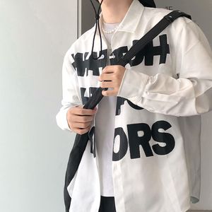 复古做旧弥散标语印花长袖衬衫潮513CS1403P31图片