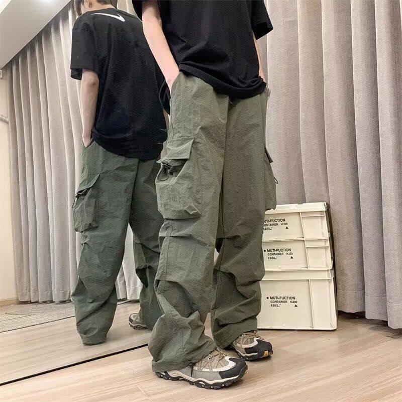 宽松休闲裤男韩版潮流百搭夏薄款坠感阔腿拖地长裤513CK1153P38图片