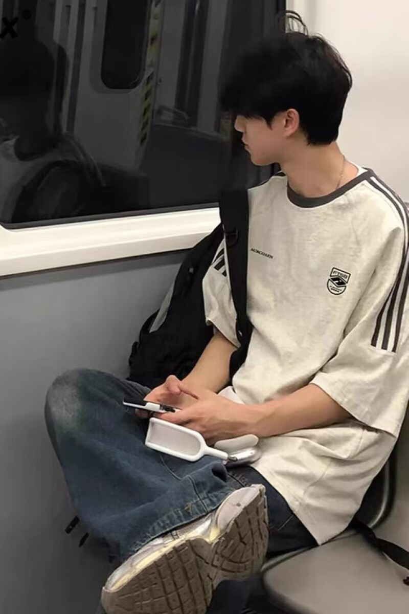 美式插肩短袖t恤男夏季三条杠薄款潮牌青少年半袖体恤衫上衣P29,女装T恤,星座513
