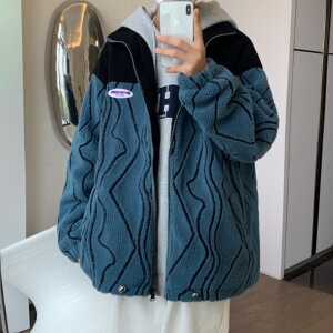男冬季棉衣外套拼色韩版潮流棉服休闲宽松l立领711 MY216图片