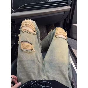 美式水洗做旧破洞牛仔七分裤女夏季新款阔腿中裤 513DK1228P43,女装牛仔裤,星座513