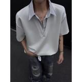 假两件衬衫领短袖T恤男夏季潮牌polo领痞帅宽松半袖513PL1758P33，男装T恤，星座513