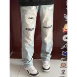 牛仔裤男高街夏新款潮流破洞水洗做旧韩版小脚休闲513CK1220P48，女装牛仔裤，星座513