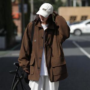 秋季新款重工灯芯绒夹克男宽松外套上衣513 DX2342 薄P88夹棉98图片