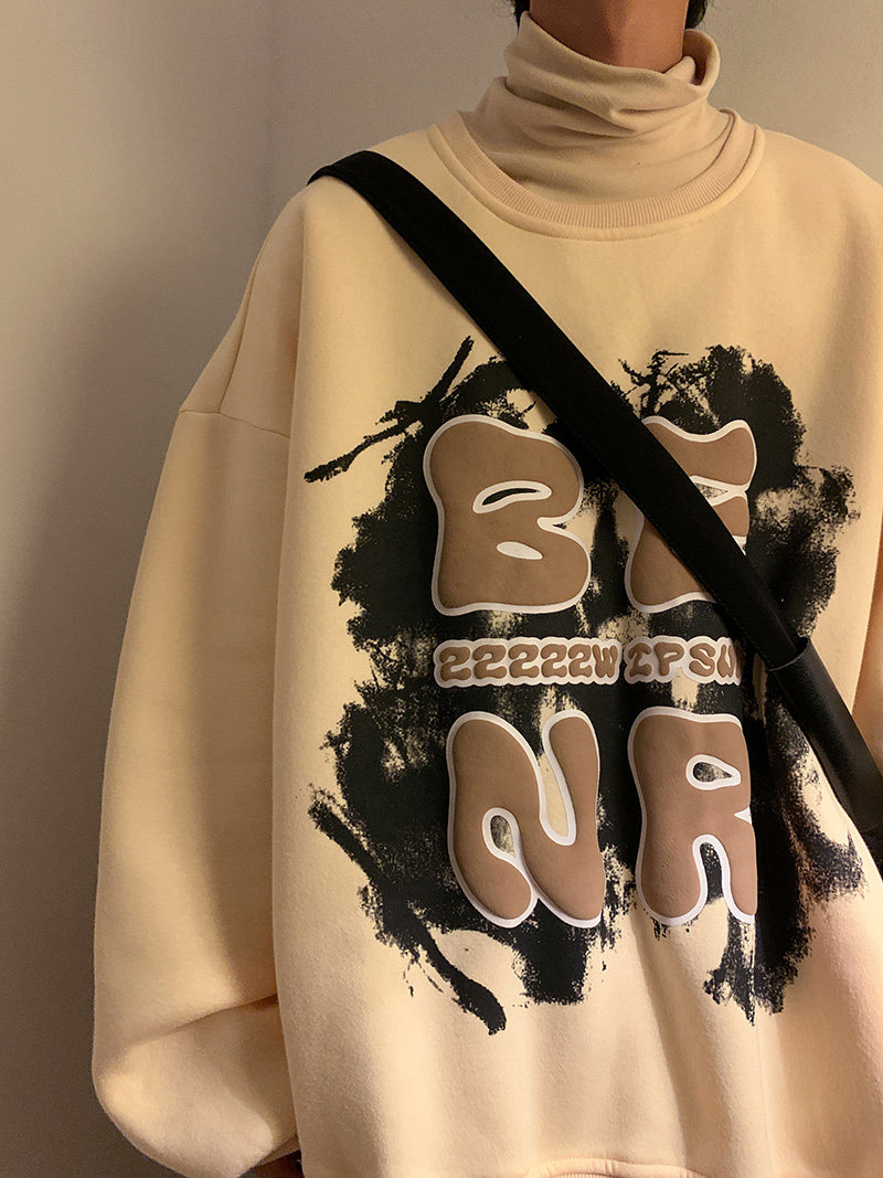 新款男女圆领加绒加厚时尚宽松高品质气泡印花514-7MYY6011P58,男装棉衣,星座513