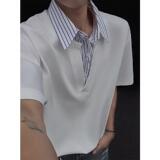 假两件衬衫领短袖T恤男夏季潮牌polo领痞帅宽松半袖513PL1758P33，男装T恤，星座513