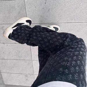 复古满印提花牛仔裤男潮牌痞帅炸街直筒裤子513CK030P39图片