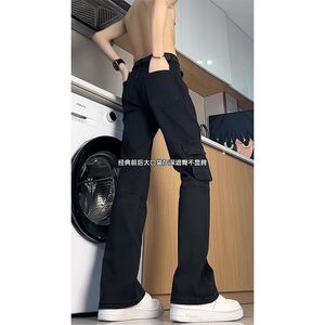 工装裤男夏季美式高级感痞帅微喇牛仔裤子513CK1089P48图片