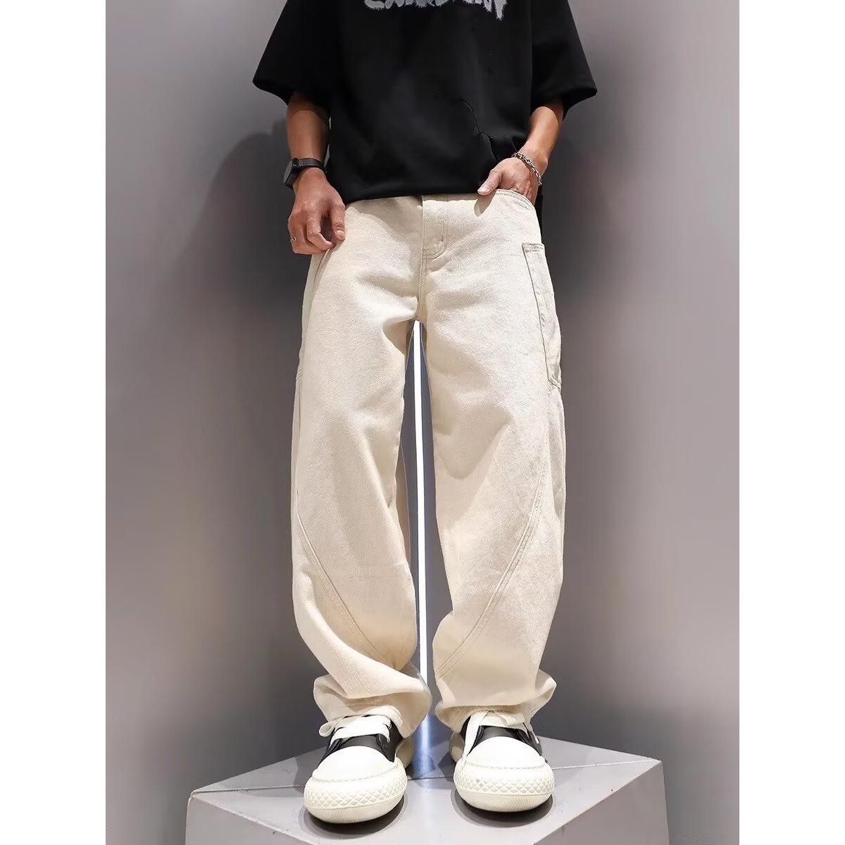 工装裤男美式褶皱新大口袋时尚潮流高品质宽松直筒裤513CK1146P58,男装牛仔裤,星座513