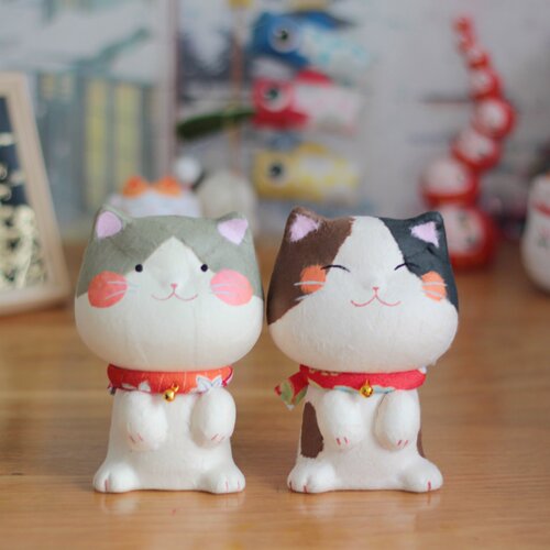 京都龙虎作多良猫咪萌猫汽车摆件