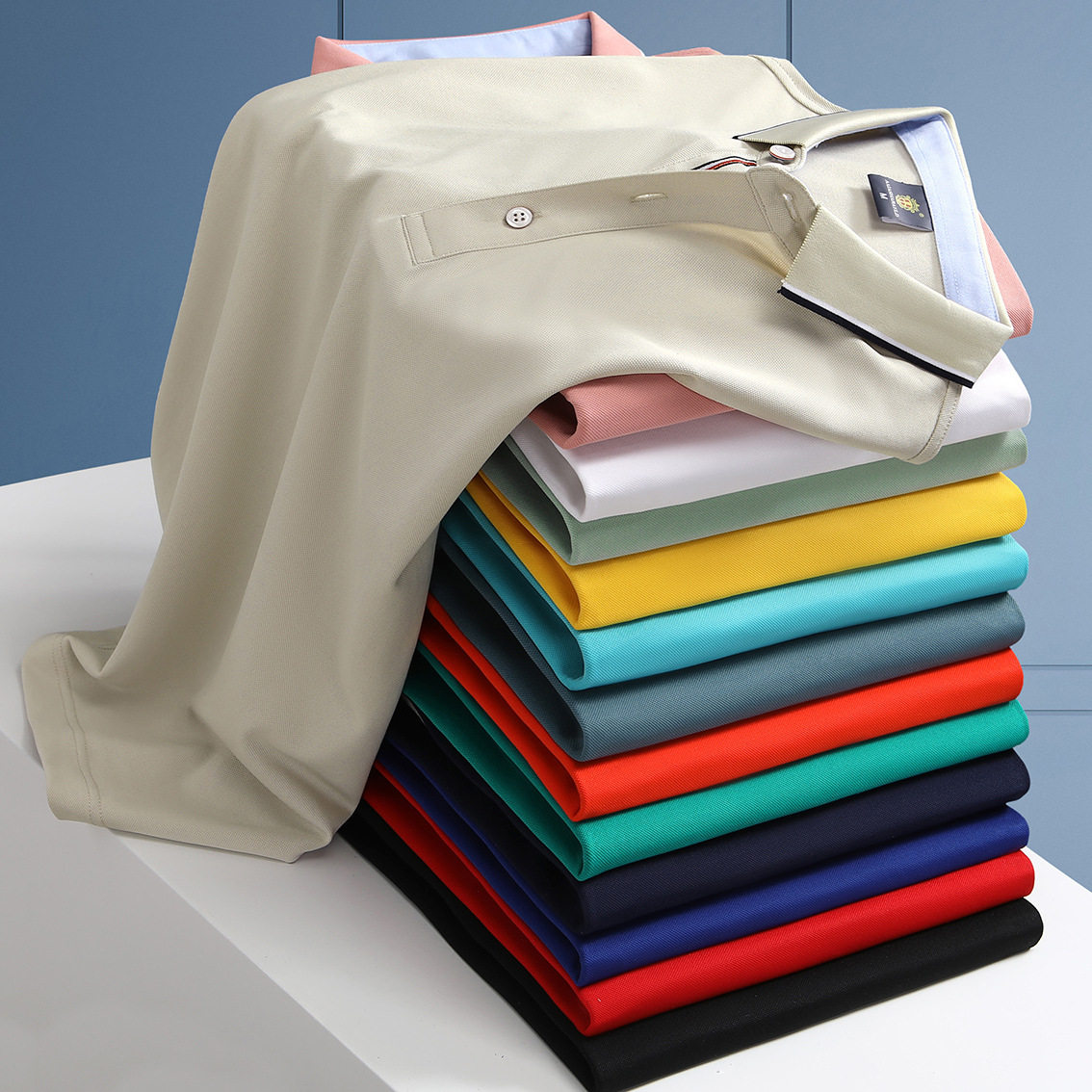 翻领polo衫T恤工作服定制工衣短袖棉t恤团队广告衫印字刺绣LOGO