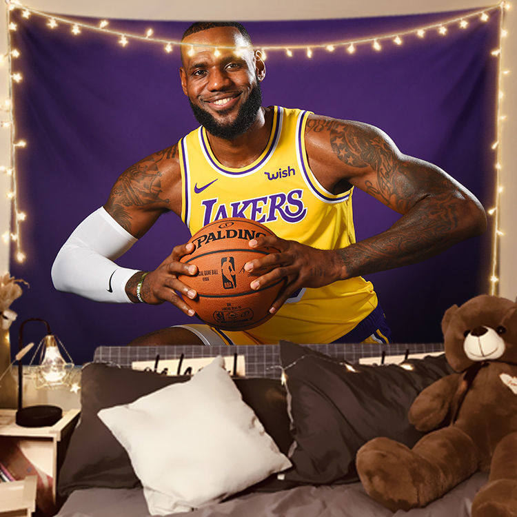张勒布朗·詹姆斯背景布学校宿舍挂布客厅卧室墙布网红抖音装饰布
