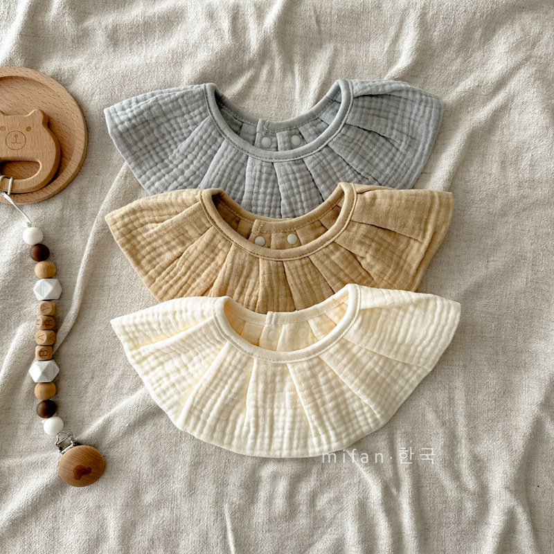 新ins韩系宝宝纯棉六层纱布圆形纯色围嘴婴幼儿防吐奶口水巾围兜,婴童用品,小围嘴,淘宝优惠券,粉丝福利购,淘宝优惠卷