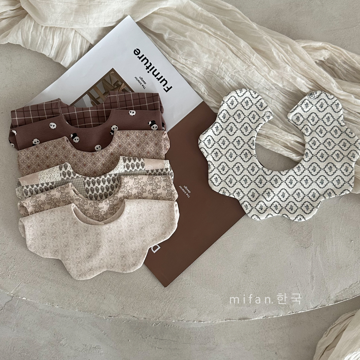 秋冬新款ins韩系宝宝围嘴双面纯棉吸水新生儿口水巾婴儿围兜加厚