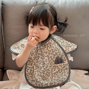 ins韩系婴幼儿短袖 披肩围男女通用围兜防水 罩衣柔软透气宝宝短袖