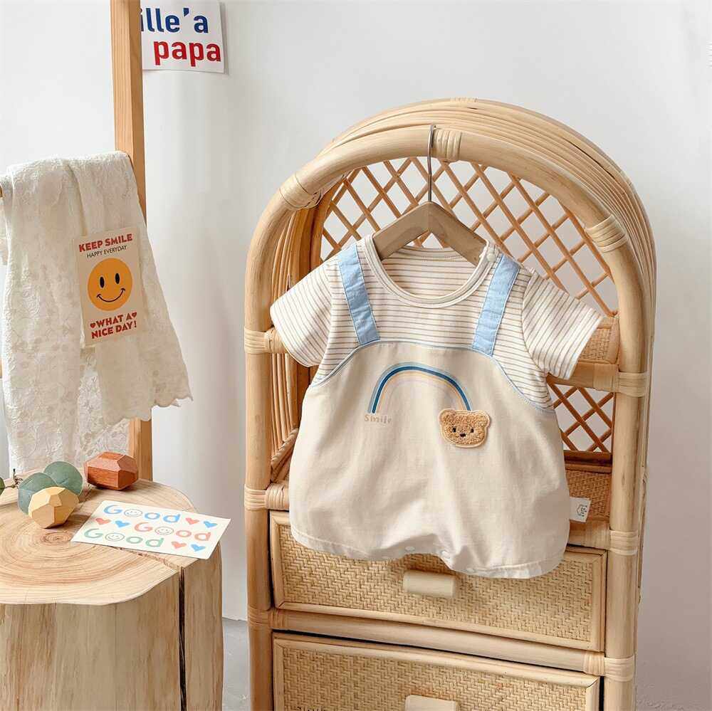 婴儿衣服夏季薄款短袖连体衣宝宝短爬外出服哈衣新生儿假两件夏装,童装/婴儿装/亲子装,连身衣/爬服/哈衣,淘宝优惠券,粉丝福利购,淘宝优惠卷