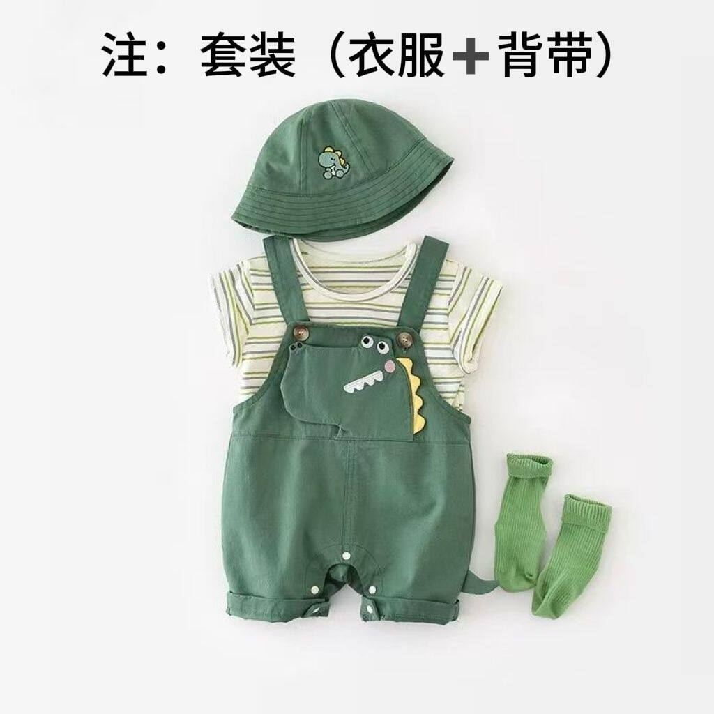 超萌婴儿夏季背带裤分体套装图片