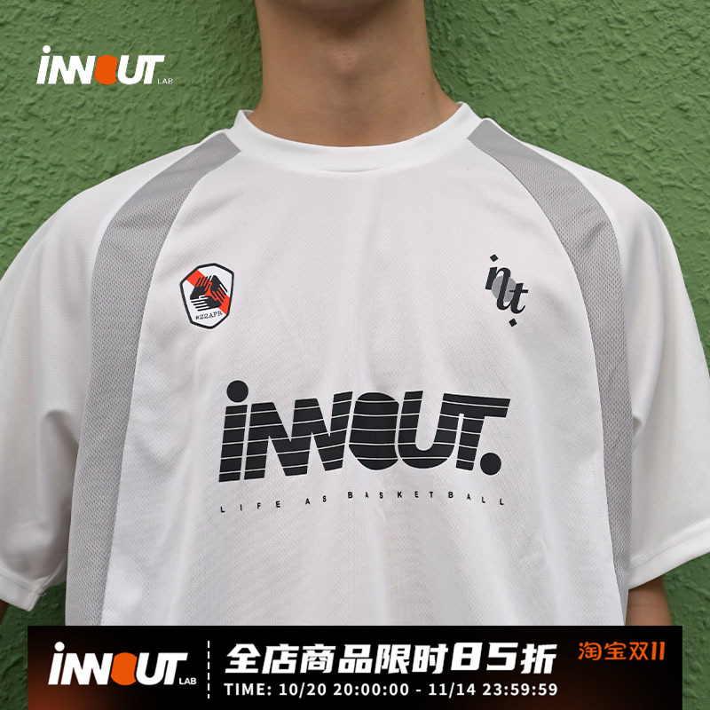 iNNOUTLAB美式训练篮球速干短袖t恤投篮服复古赛车服主题印花TEE