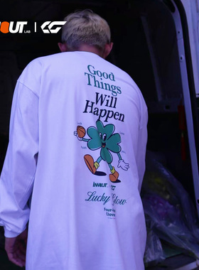 INNOUT X Lucky Glow赖益烨郭雨妍速干衣四叶草幸运情侣长袖T恤衫