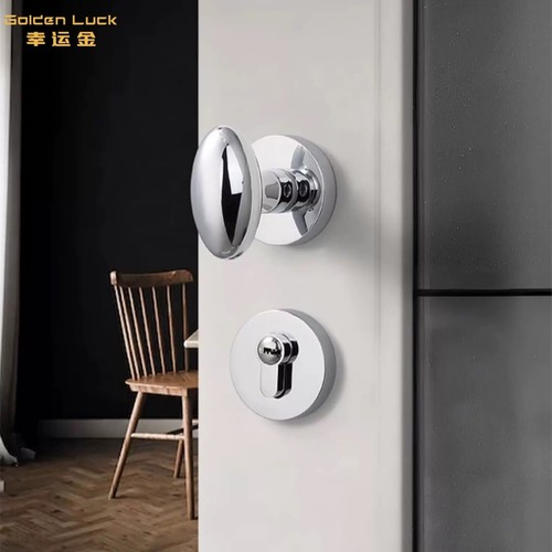 鸭蛋锁磁吸室内门把手双开门锁