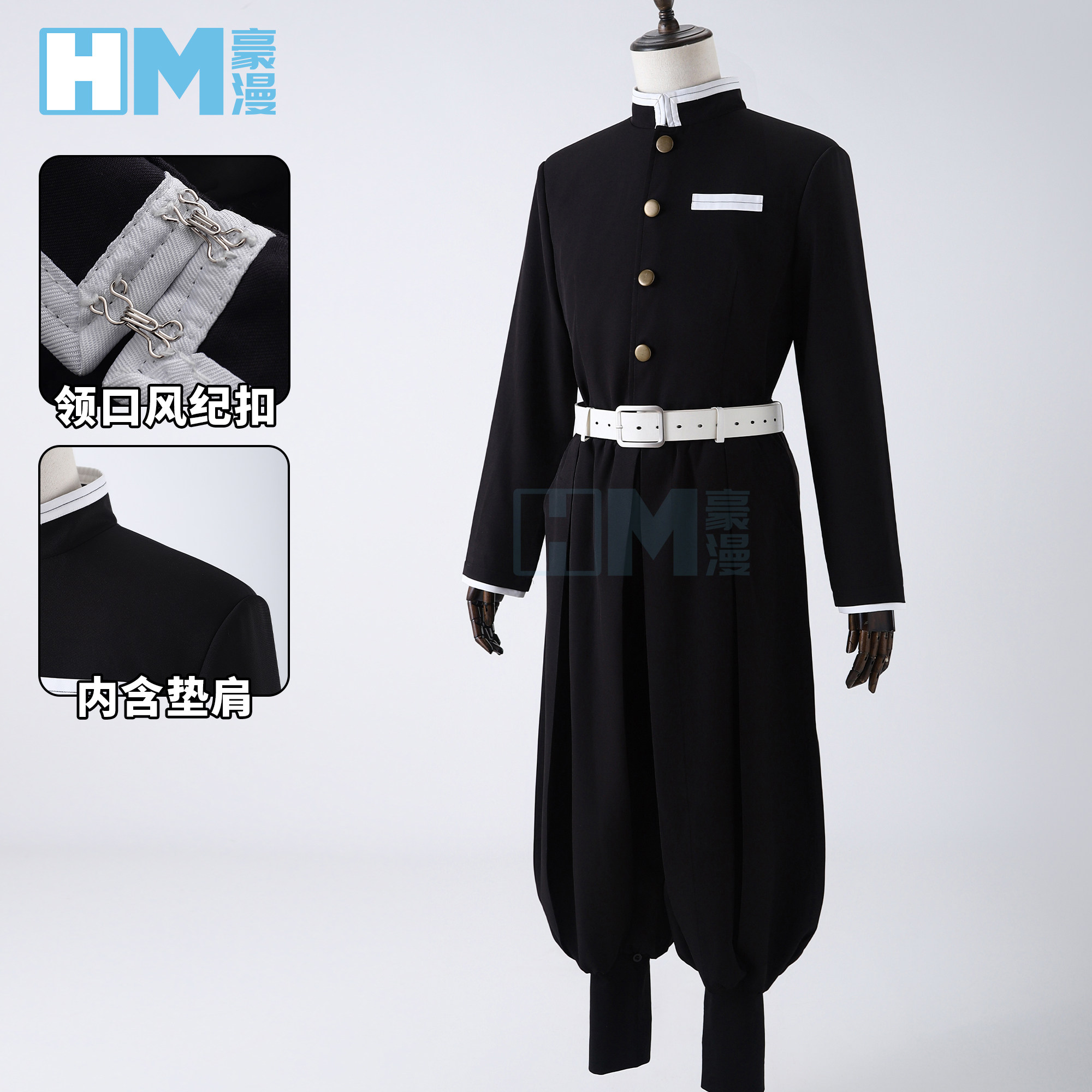 豪漫鬼灭之刃鬼杀队队服cos服通用制服黑色TR常服面料印花刺绣男