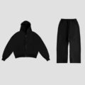 Black Zipper Sweatshirt Suit