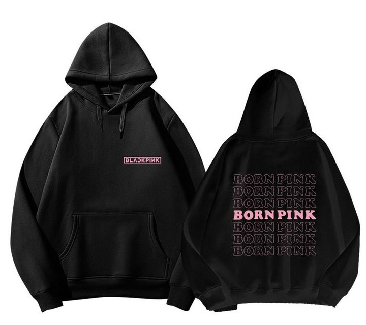 born pink black and pink perimeter hoodie新款连帽衫黑粉卫衣