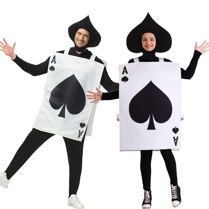 万圣节黑桃A趣味扑克牌连体衣服