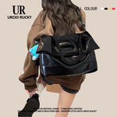 UR包包女士2025新款 上课大容量手提单肩帆布包百搭通勤斜挎托特包