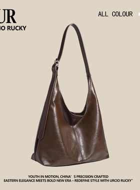 UR韩国复古大容量托特包包女2024新款软皮通勤休闲轻便单肩腋下包