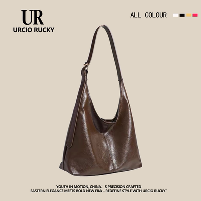 UR韩国复古大容量托特包包女2024新款软皮通勤休闲轻便单肩腋下包