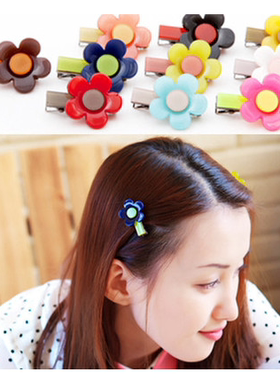 A218 韩国进口 头饰 ※AngelRena※太阳花发夹鸭嘴夹边夹