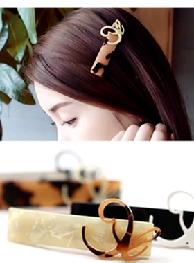 AngelRena韩国进口饰品发饰头饰水墨豹纹发夹顶夹C882