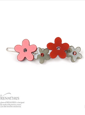 C450 韩国进口 发饰 头饰 Angelrena四小花朵小边夹/顶夹