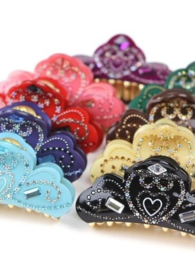 AngelRena韩国进口发饰头饰复古图案水晶发抓抓夹C341