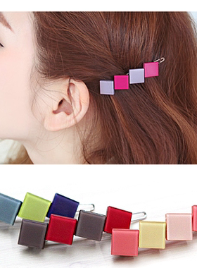 AngelRena韩国进口饰品发饰头饰小方块刘海夹边夹C887