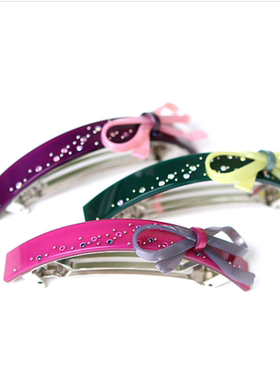 C732韩国进口头饰AngelRena小蝴蝶结水晶发夹顶夹