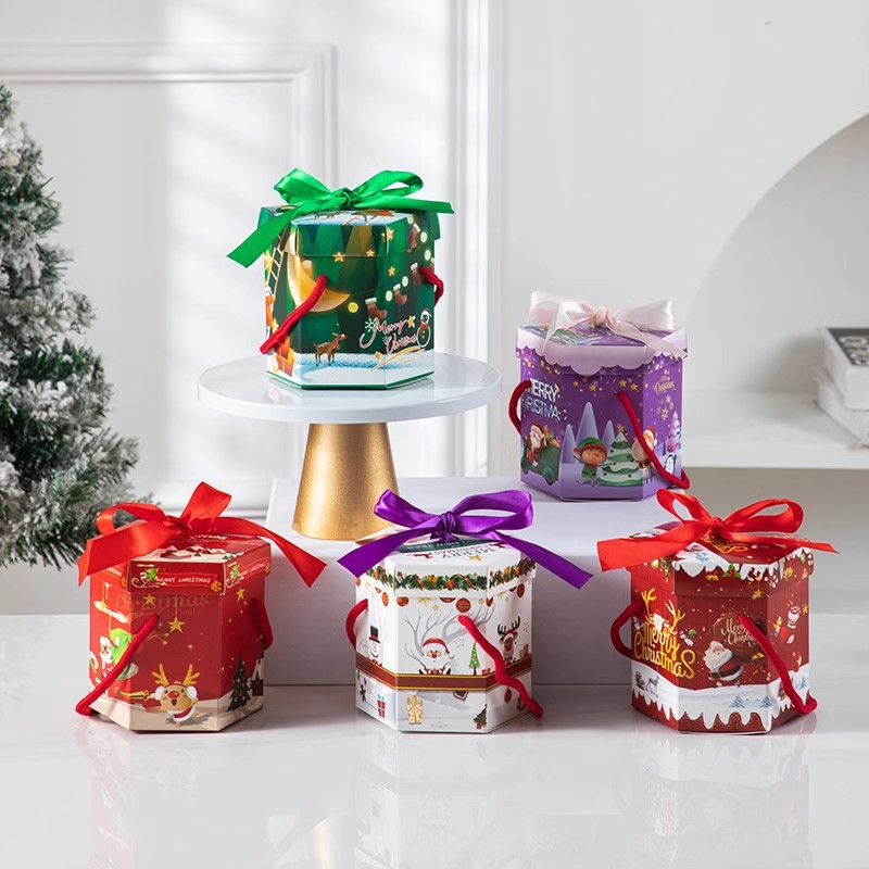 圣诞节礼物装饰品平安夜果苹果礼盒礼品袋糖果小包装空纸盒子批发